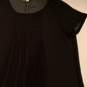 Ann Taylor LOFT Black Sheer Blouse L